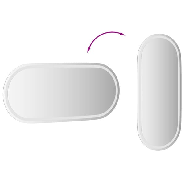 LED Badrumsspegel Transparent 100 x 45 cm härdat glas