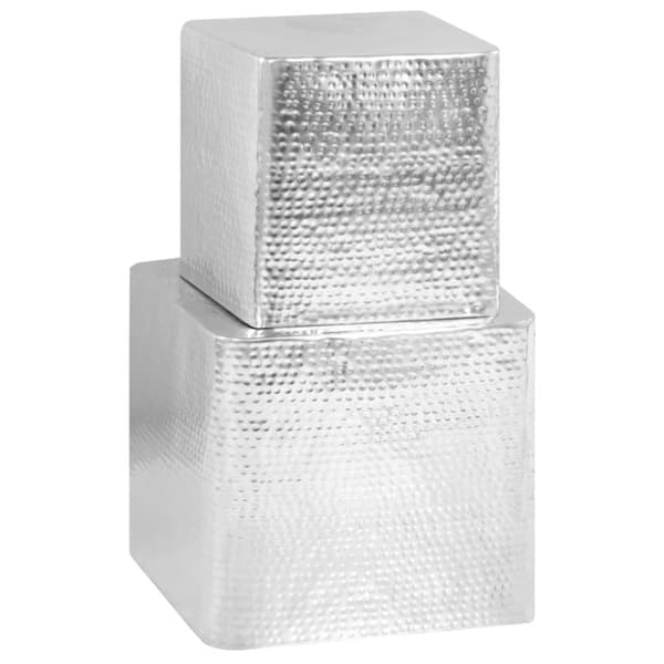 Soffbord 2 st aluminium silver