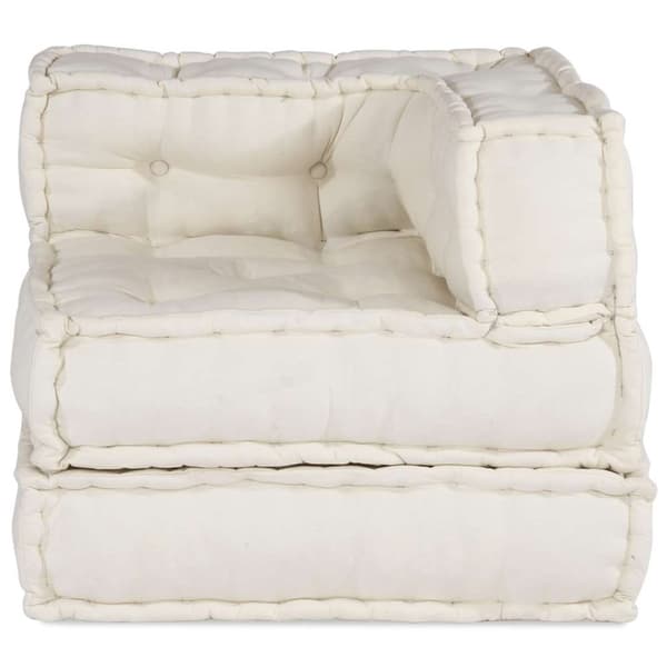 Modulär soffa krämfärgat tyg 70x70x54
