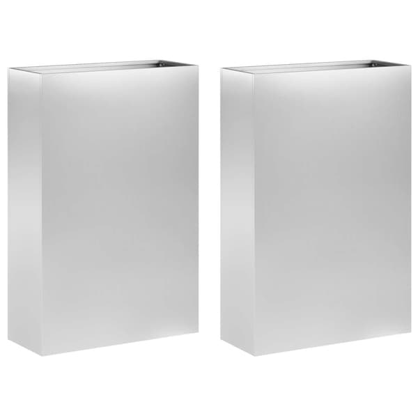 Trädgårdsplanterare 2 st Silver 50 x 20 x 75 cm