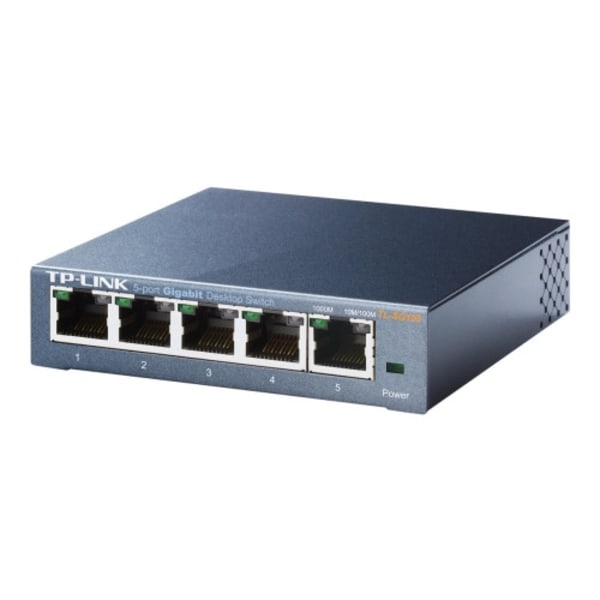 TP-Link TL-SG105 5-Port Metal Gigabit Switch - switch - 5 portar - ohanterad Svart