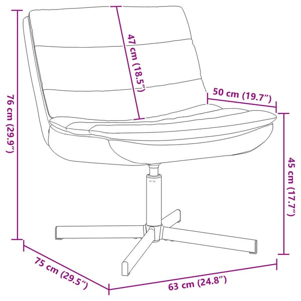 Skrivstol Brun 63 x 75 x 76 cm Glansig PU