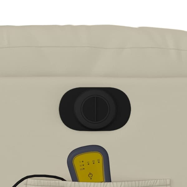 Elektrisk massagefåtölj gräddvit konstläder