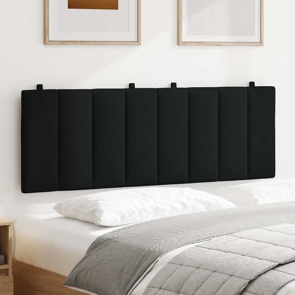 Headboard Cushion "Hanko" Black 120 cm Fabric