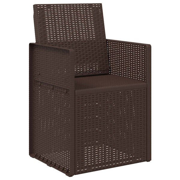 Trädgårdsmatstolar 2 pcs Brun PP