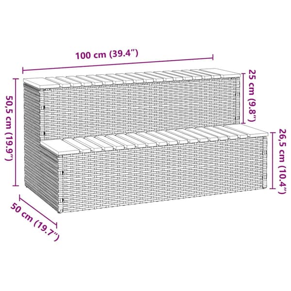 Badtunna Step Grey 100x50x50,5 cm konstrotting och solid akacia