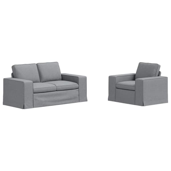 Soffset 2 pcs Ljusgrå 162 x 80 x 82 cm tyg