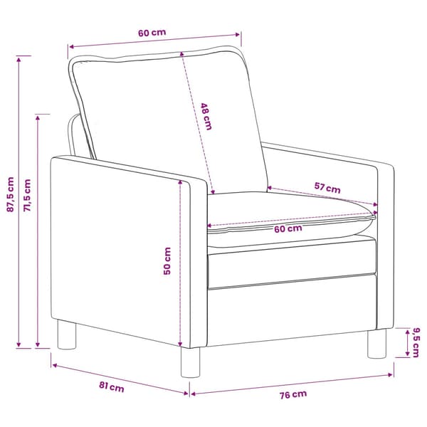 Soffa Gräddvit 76 x 81 x 87,5 cm Polyester