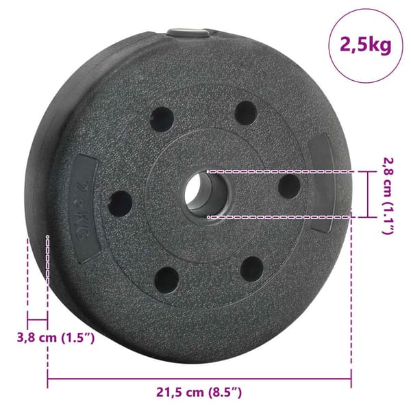 Viktplattor 4 st 10 kg Svart Cement och Järnsand