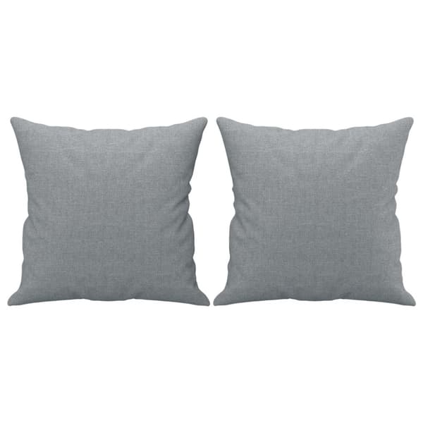 2-sits soffa med prydnadskuddar ljusgrå 140 cm tyg