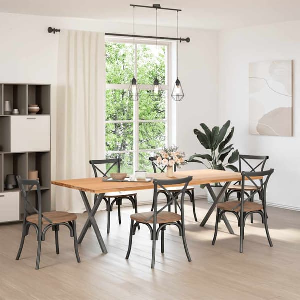 Matbordsben X-formade 2 st antracit 80x(72-73) cm stål
