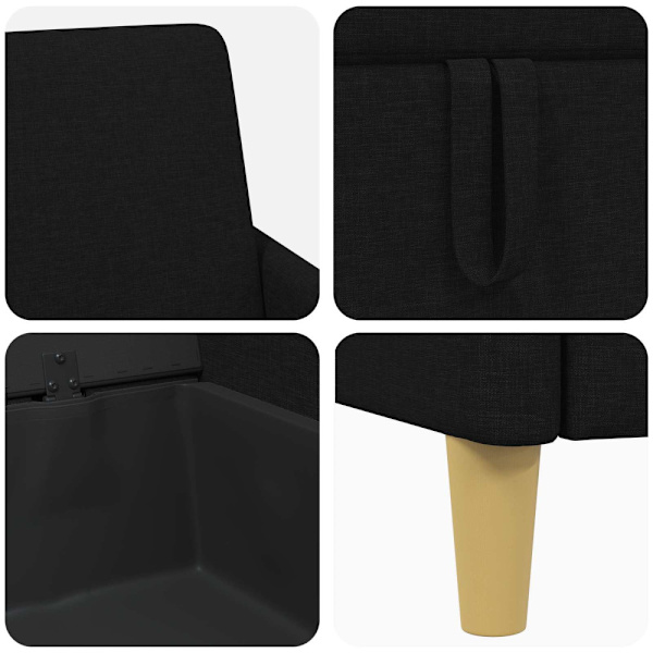 Soffgrupp med förvaring 2 pcs Svart Polyester