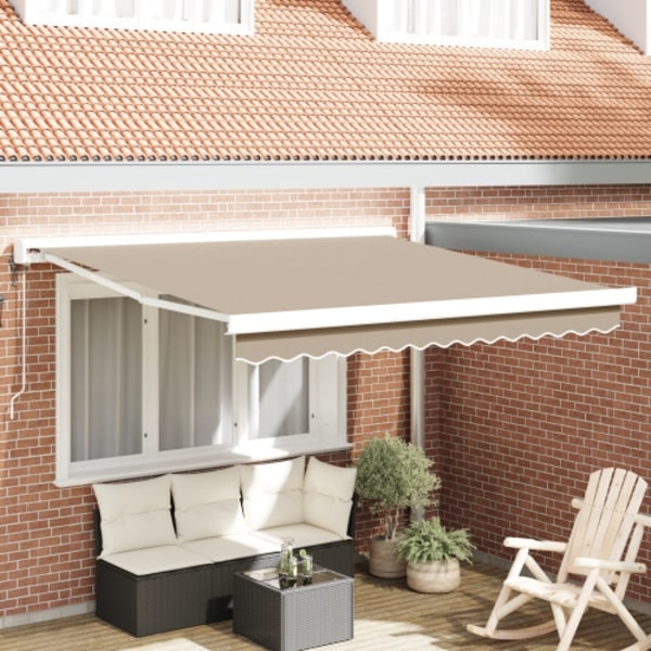 Automatisk Hopfällbar Markis Beige 300x250 cm