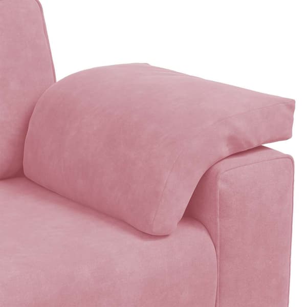 Soffgrupp med dynor 3 delar rosa sammet