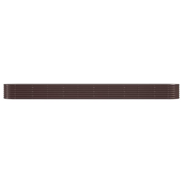 Odlingslåda galvaniserat stål 440x80x36 cm brun