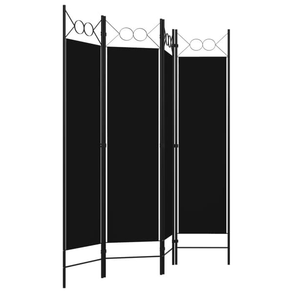 Rumsavdelare 4 paneler svart 160x180 cm