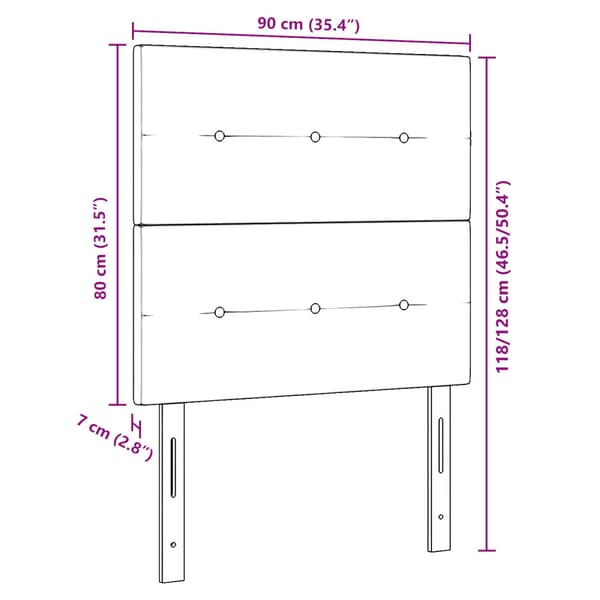 Huvudgavel Mörkgrön 90 cm Sammet