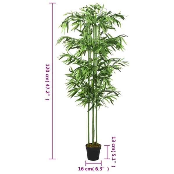 Konstväxt bambu 384 blad 120 cm grön