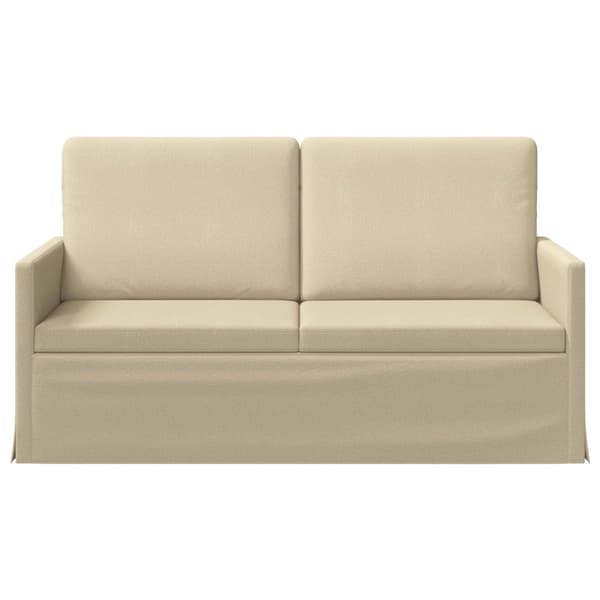 Soffa för 2 personer Gräddvit 150 x 81 x 82 cm Tyg