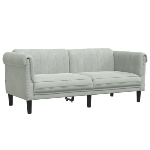 Soffa 2-sits ljusgrå sammet
