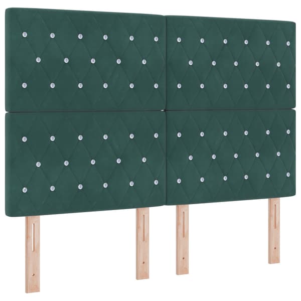 Bäddfjäder med madrass Mörkgrön 140 x 190 cm Sammet