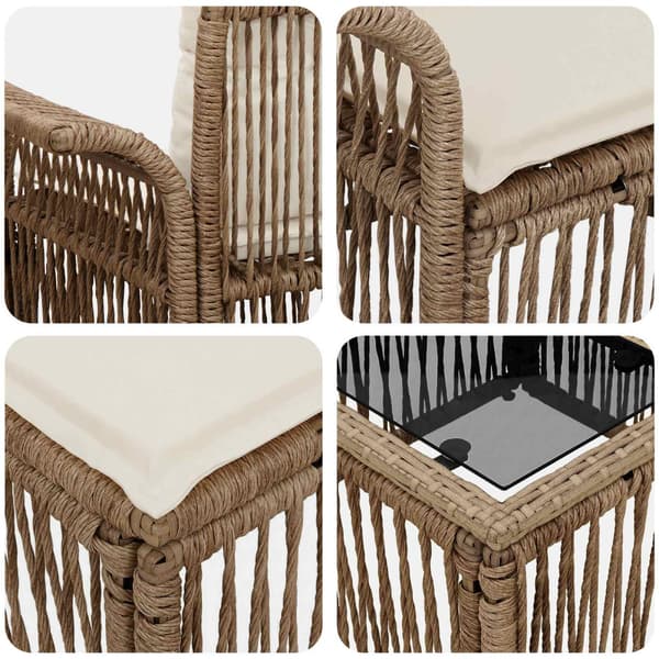 Trädgårdsoffset 7 st Beige konstrotting