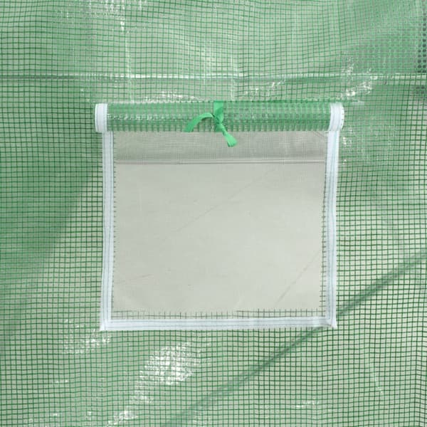 Växthus med stålram grön 36 m² 12x3x2 m