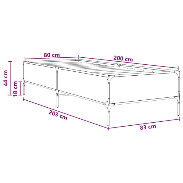 Sängram Rökek 80 x 200 cm Konstruerat trä