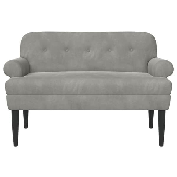 Loveseat med knapprapport Ljusgrå 120 x 66 x 78 cm Sammet (V)
