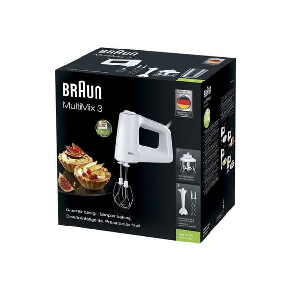 Braun MultiMix 3 HM 3135 WH - handmixer - vit / grå