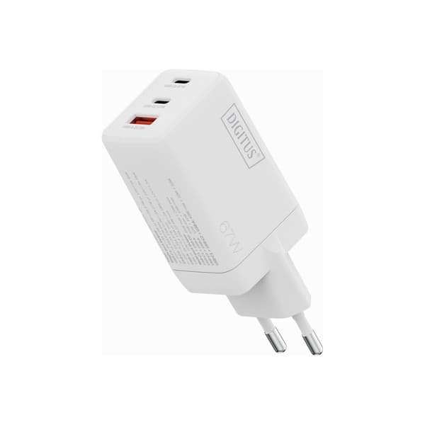 Digitus strömadapter - GaN - 2 x USB-C, USB - 67 Watt
