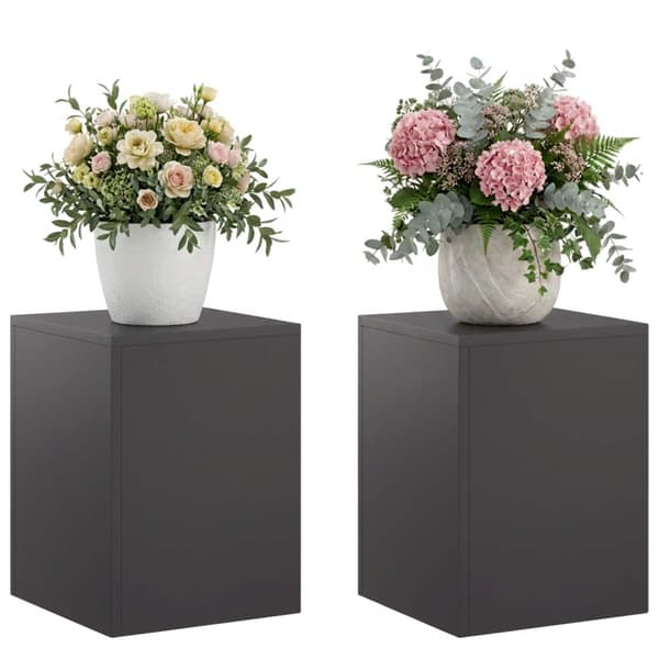 Växtställ 2 pcs Svart 30 x 30 x 40 cm Stål