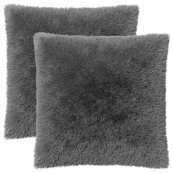 Kuddöverdrag 2 st HEERLEN Ljusgrå 80 x 80 cm PV Fleece