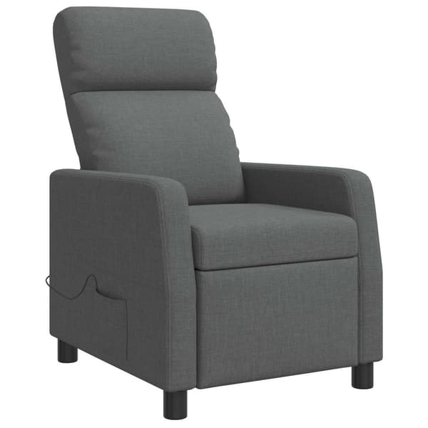 Massagefåtölj Mörkgrå Tyg