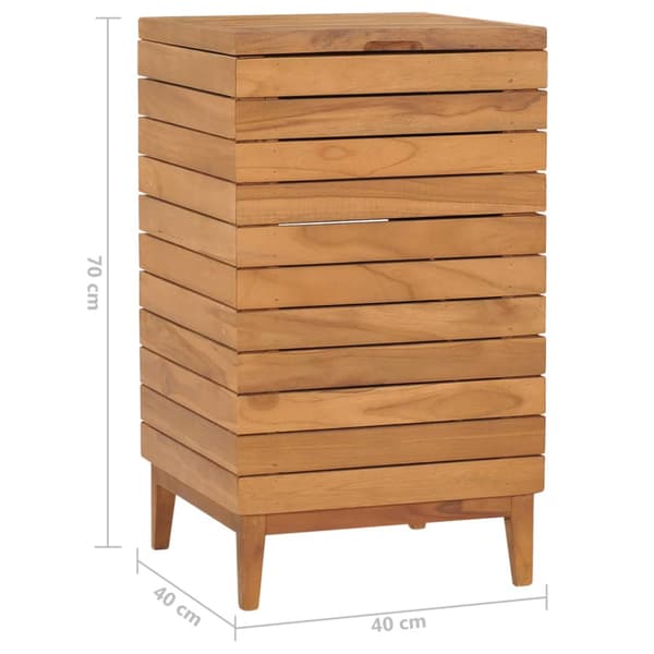 Tvättkorg 40x40x70 cm massiv teak