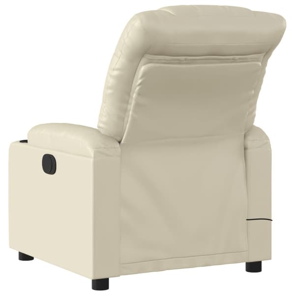 Massagefåtölj gräddvit konstläder