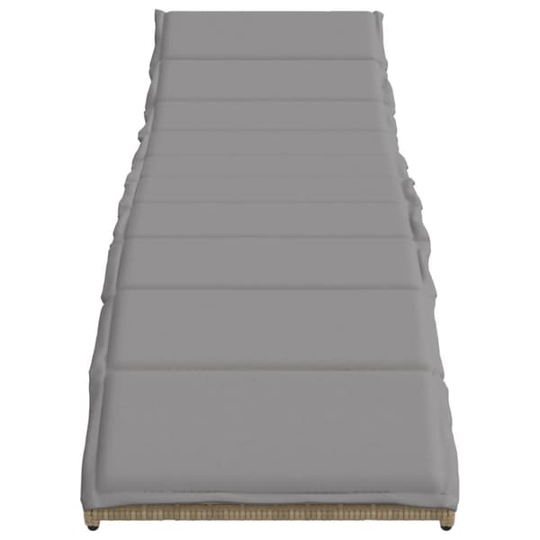 Solsängar 2 st med bord beige konstrotting