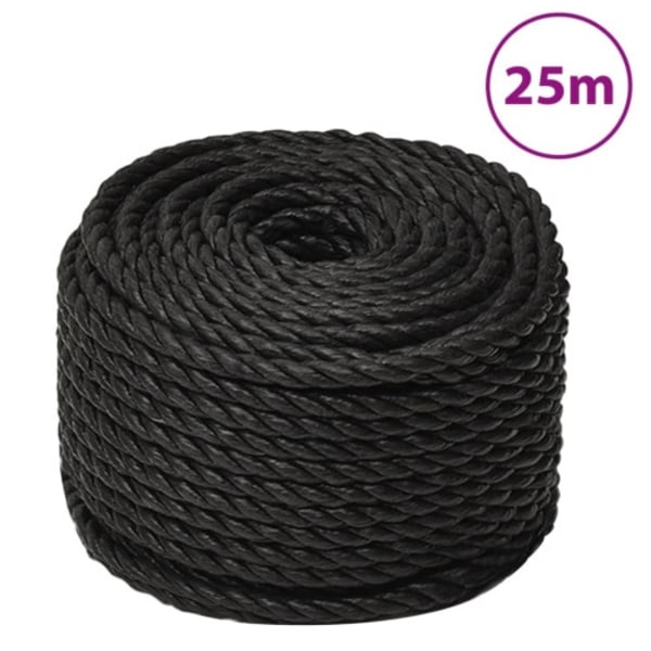 Rep svart 10 mm 25 m polypropen