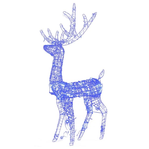 Juldekoration renar akryl 2 st 120 cm blå