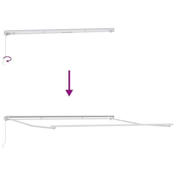 Markisram Vit 450 × 350 cm Aluminium