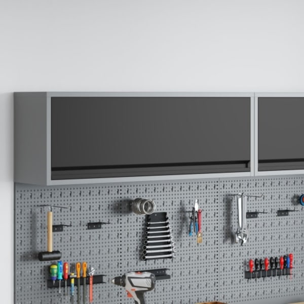 Verktygsskåp Väggmonterat med Gas-Lift Dörr Svart 100x25x35 cm