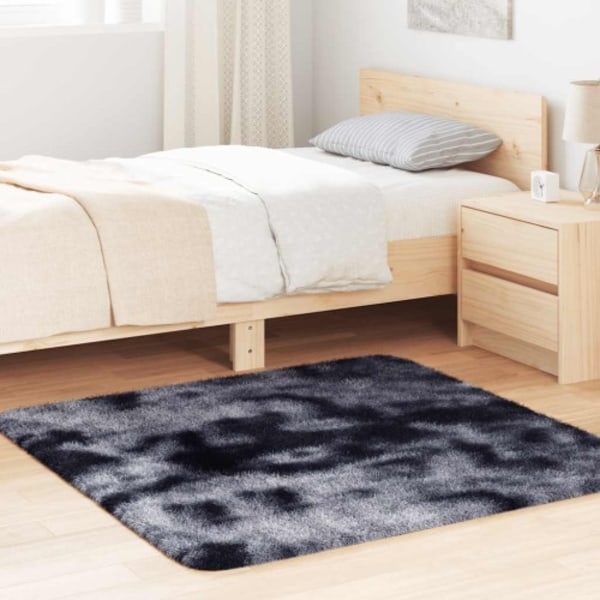 Ryamatta med lång lugg NAVARRA mörkgrå 120x120 cm polyester