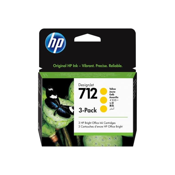HP 712 - 3-pack - gul - original - DesignJet - bläckpatron
