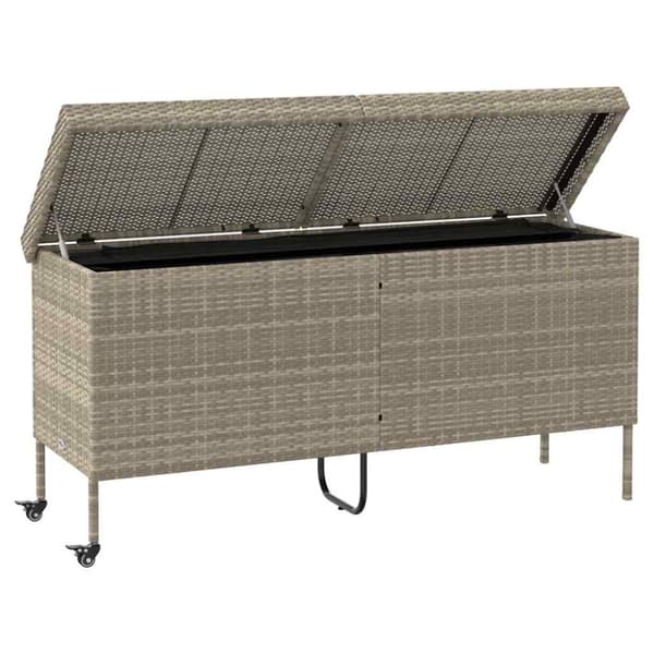Dynbox på hjul ljusgrå 160x55x75 cm konstrottning