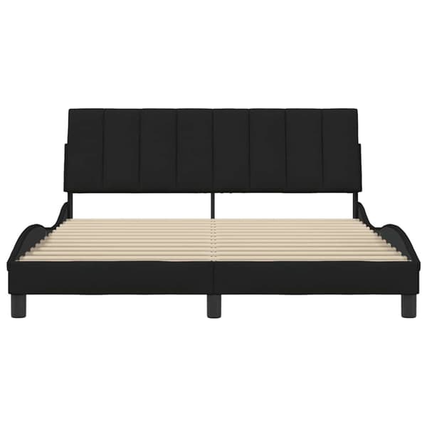 Bed Frame without Mattress "Hanko" Black 160x200 cm Fabric