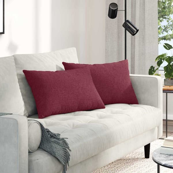 Sofakuddar 2 pcs Vinröd 60 x 40 cm tyg
