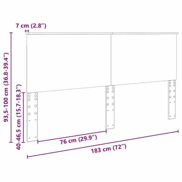 Huvudgavel Glansig Vit 100 cm Konstruerat trä