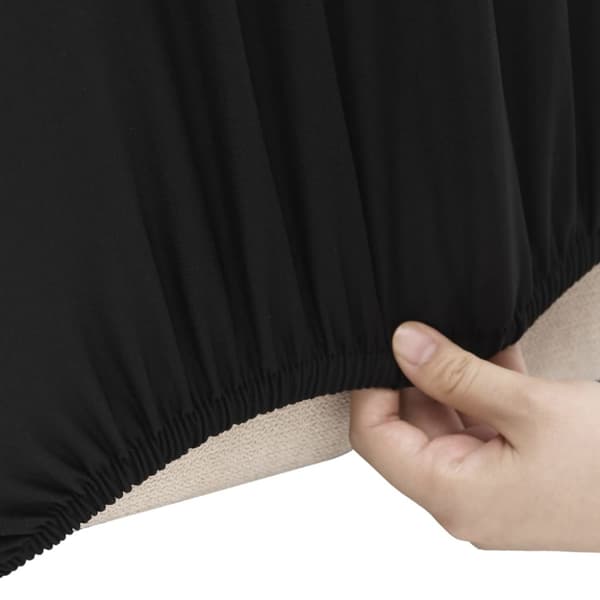 Sofföverdrag 4-sits med stretch svart polyesterjersey