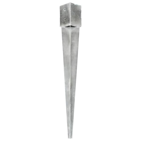 Jordspett 6 st silver 12x12x89 cm galvaniserat stål