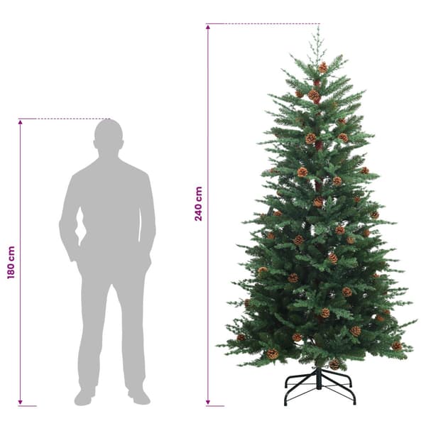 Plast Hingad Julgran 240 cm stål Grön